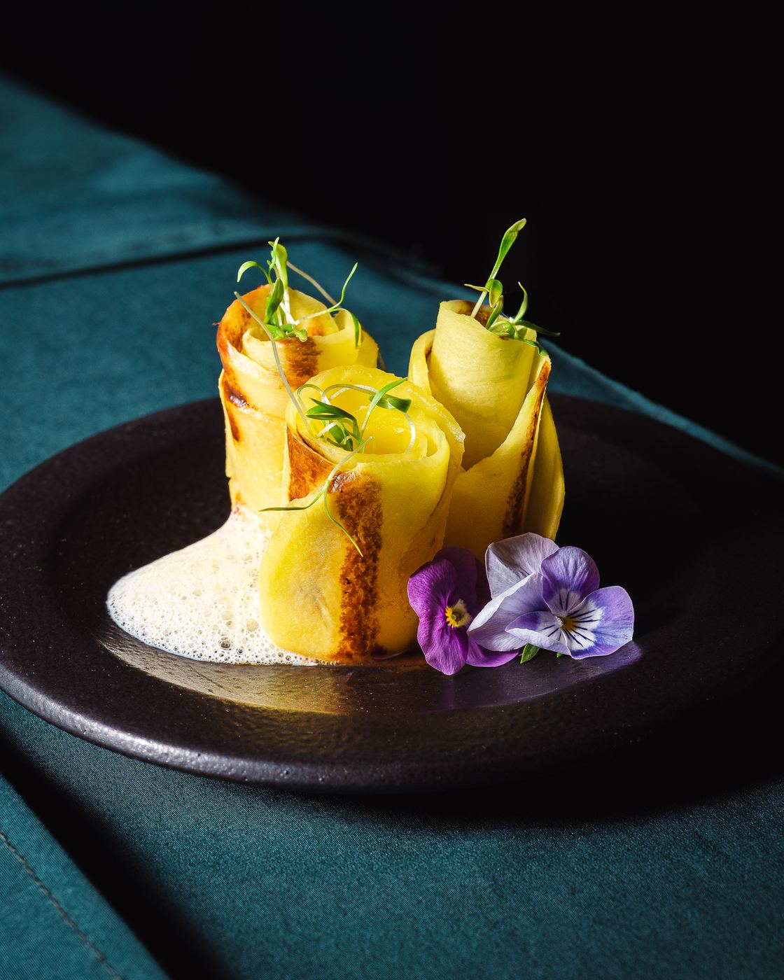 Rollos crocantes con espuma